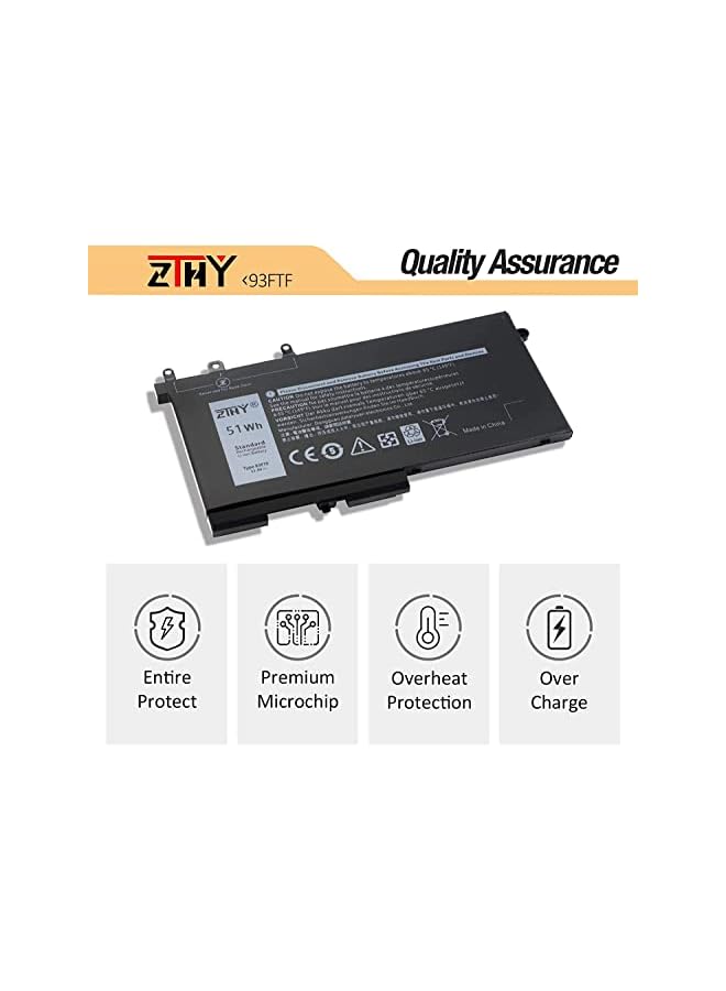ZTHY 51Wh 93Ftf Laptop Battery Replacement For Dell Latitude 5280 5480 5580 5590 5490 5288 5290 5488 E5280 E5480 E5580 E5490 E5590 E5290 Precision 15 3520 3530 Series D4Cmt 4Yfvg 83Xpc - Image 5