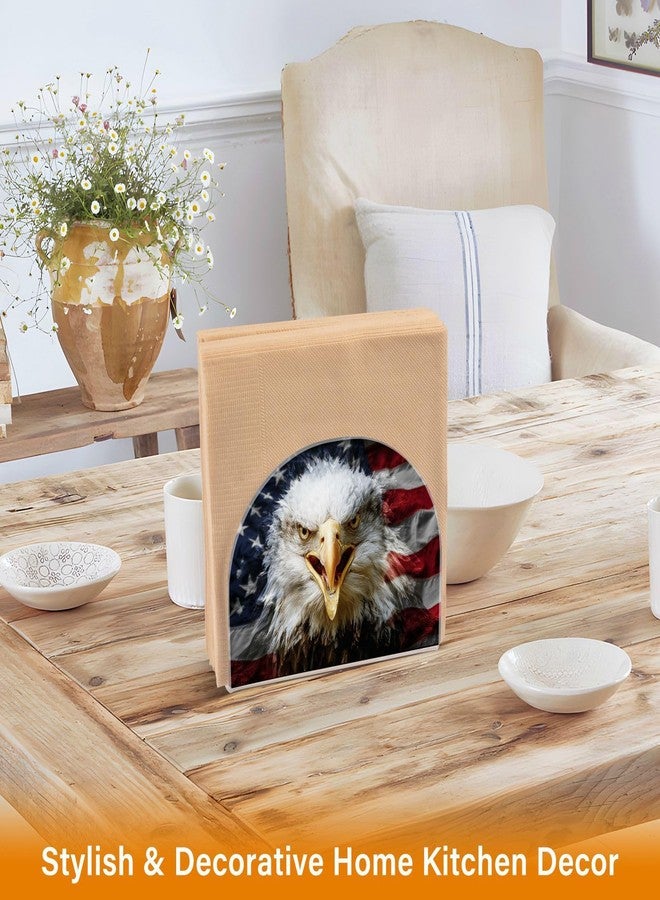 Dussdil Angry Condor American Flag Napkin Holder for Table Usa Memorial Day Napkin Dispenser U Shape Napkins Serviette Holders Shelf for Kitchen Dining Room Table Decor - Image 5