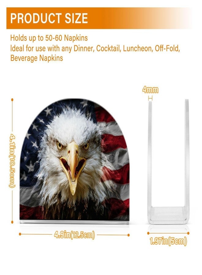 Dussdil Angry Condor American Flag Napkin Holder for Table Usa Memorial Day Napkin Dispenser U Shape Napkins Serviette Holders Shelf for Kitchen Dining Room Table Decor - Image 3