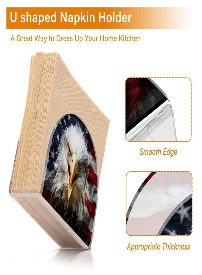 Dussdil Angry Condor American Flag Napkin Holder for Table Usa Memorial Day Napkin Dispenser U Shape Napkins Serviette Holders Shelf for Kitchen Dining Room Table Decor - Image 4