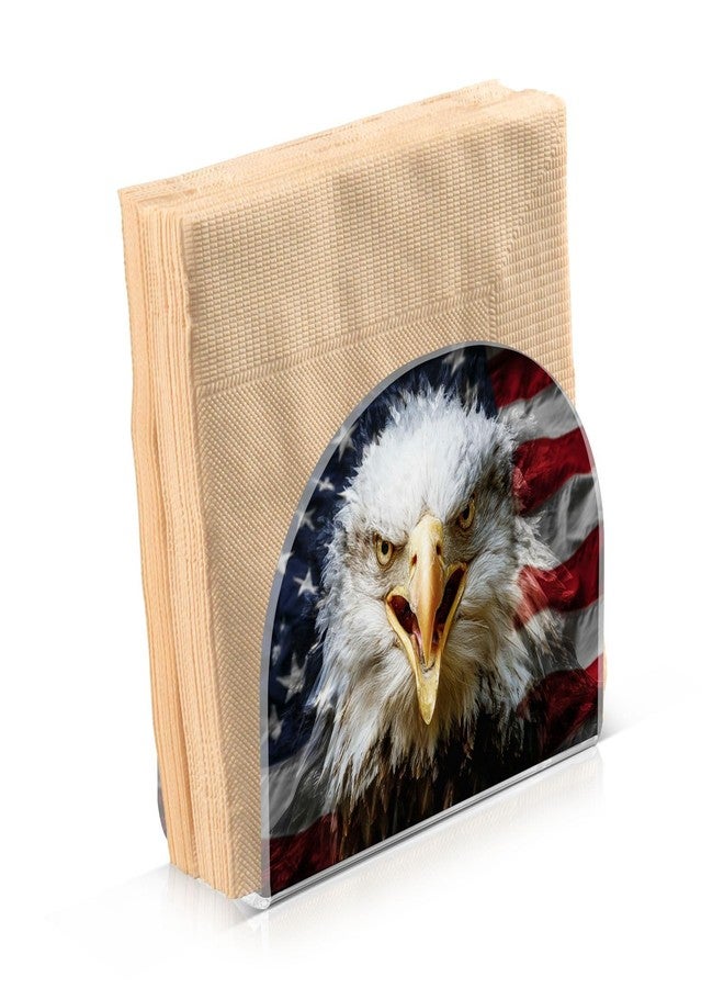 Dussdil Angry Condor American Flag Napkin Holder for Table Usa Memorial Day Napkin Dispenser U Shape Napkins Serviette Holders Shelf for Kitchen Dining Room Table Decor - Image 1