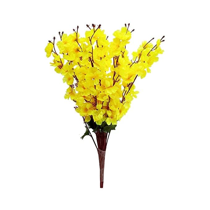 Everbuy Plastic Artificial Flowers For Home Decoration Cherry Blossom (7 Branches, 60 Cm Long) Vase Not Included - Image 5