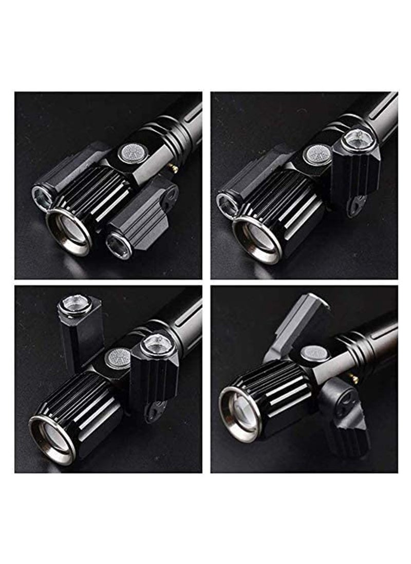 Generic - 3 HEAD Flashlight 8000 Lumens Rechargeable, Zoomable, 4 Modes, IPX6 Waterproof Ultra Bright Hand Torch Flashlight for Comping Outdoor Emergency - Image 1