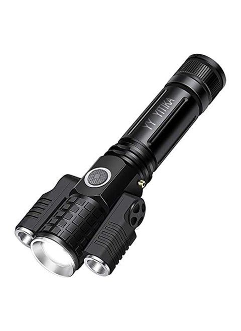 3 HEAD Flashlight 8000 Lumens Rechargeable, Zoomable, 4 Modes, IPX6 Waterproof Ultra Bright Hand Torch Flashlight for Comping Outdoor Emergency