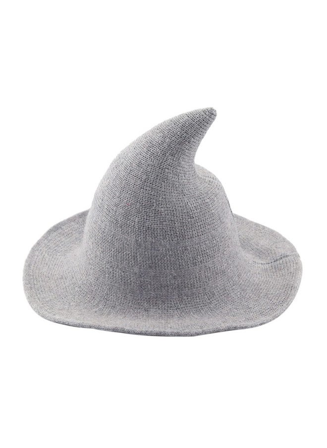 Bestjybt Women Halloween Witch Hat Wool Knitted Cap For Party Masquerade Cosplay Costume Accessory Daily (Light Grey)  - Image 1
