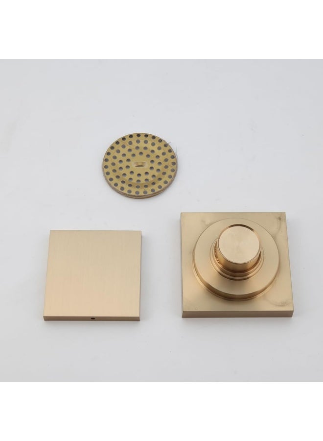 YD Premium Square Floor Drain with Tile Insert Grate - Invisible Shower Drain System for Modern Bathrooms - Professional Grade Anti-Odor Drainage Filter - Heavy Duty Brass Interior Floor Waste Trap - Image 5