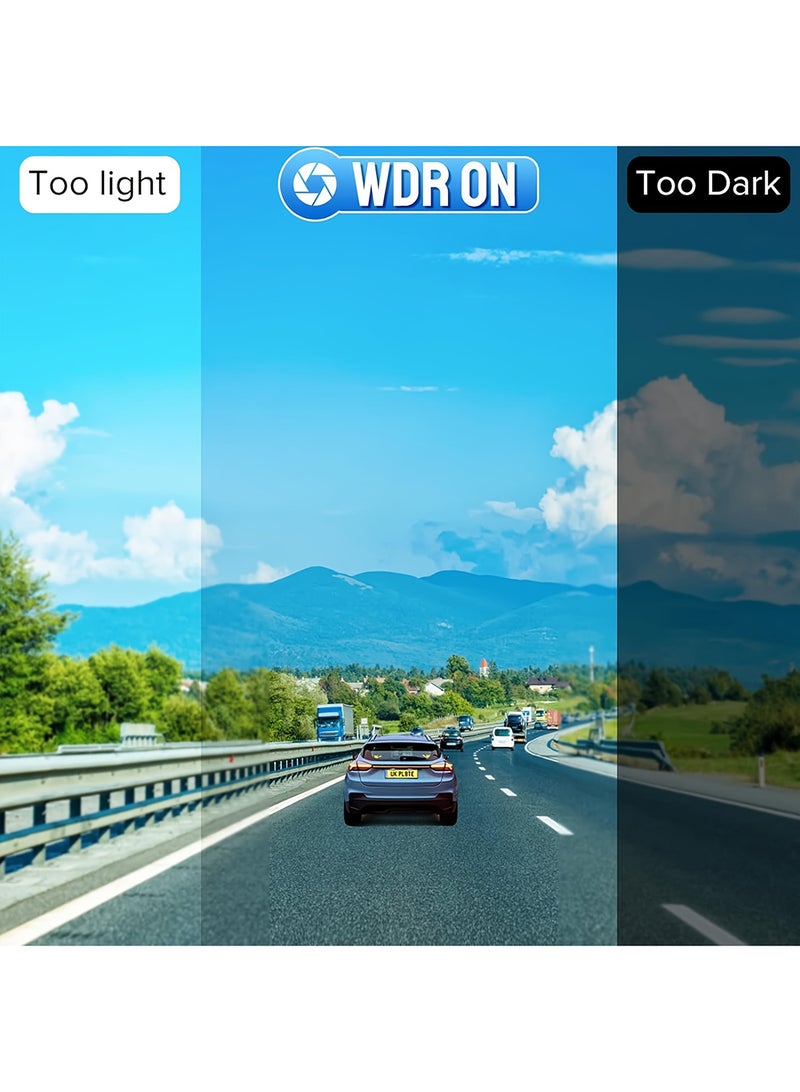 كاميرا داش HD بدقة 1080P مزودة بشاشة LED، وزر تحكم بحجم 5.08 سم، ورؤية ليلية، ومصدر طاقة بموصل سيارة 5V، وبطارية ليثيوم بوليمر قابلة للشحن بسعة 150 مللي أمبير للتسجيل من الأمام واليسار واليمين والخلف (جانب السائق)، وهي قطعة واحدة مع 4 قنوات. - Image 5