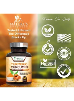 Nature's Nutrition Turmeric Curcumin with BioPerine 1950mg with Black Pepper - 240 Capsules  - Image 5