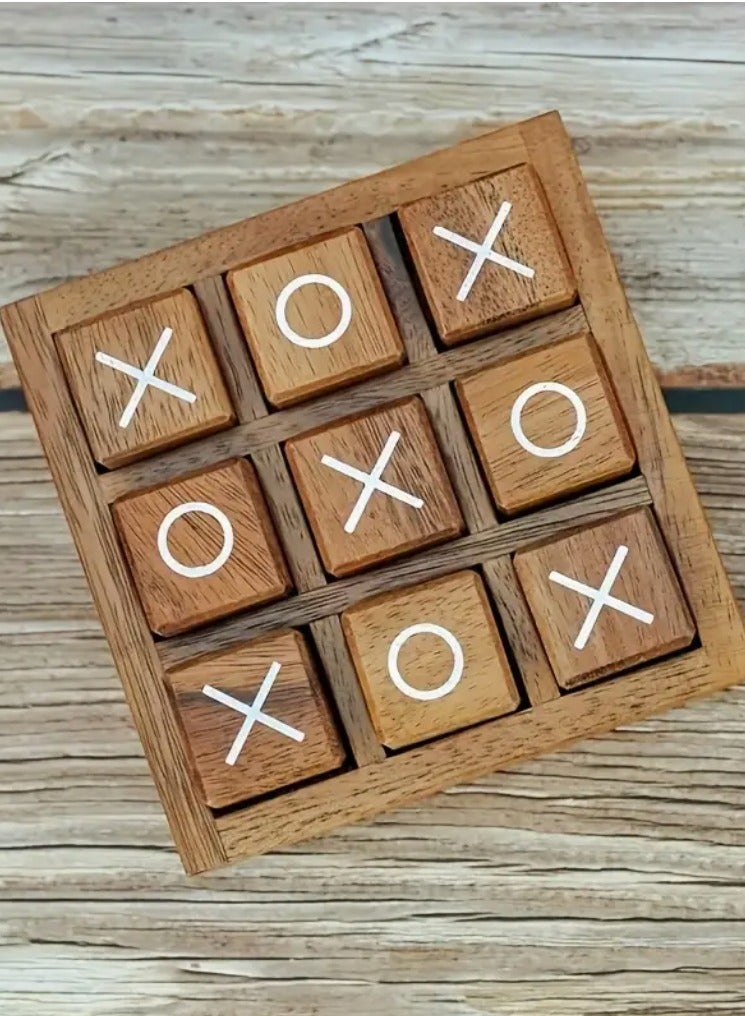 Wooden XO game | Classic wooden puzzle | Coffee table games | Wooden decor set | Holiday gift idea | Tic Tac Toe wood game | Minimalist home decor | Family tabletop game | Christmas gift set | Elegant wood toys | Interlocking wood blocks - Image 4