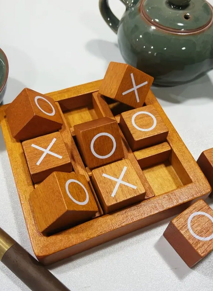 Wooden XO game | Classic wooden puzzle | Coffee table games | Wooden decor set | Holiday gift idea | Tic Tac Toe wood game | Minimalist home decor | Family tabletop game | Christmas gift set | Elegant wood toys | Interlocking wood blocks - Image 5