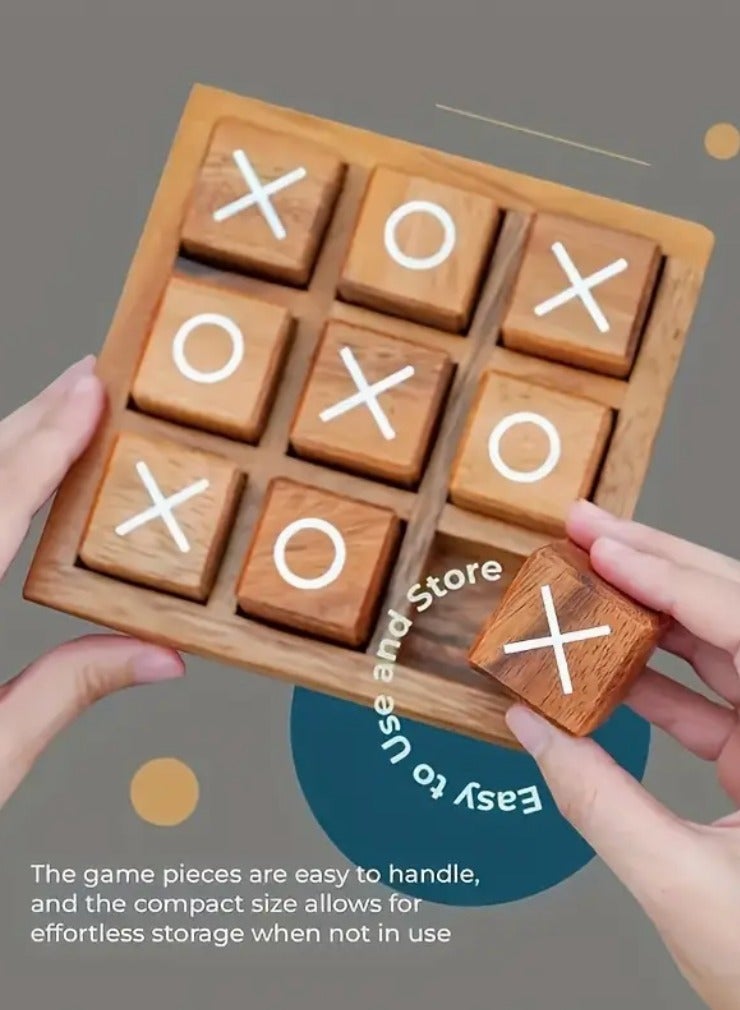 Wooden XO game | Classic wooden puzzle | Coffee table games | Wooden decor set | Holiday gift idea | Tic Tac Toe wood game | Minimalist home decor | Family tabletop game | Christmas gift set | Elegant wood toys | Interlocking wood blocks - Image 3