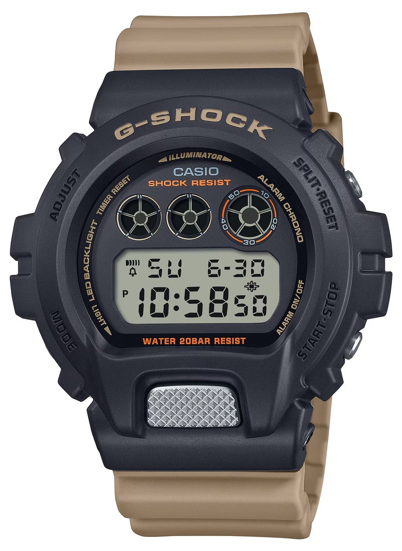 CASIO Digital Utilitarian Black & Beige Resin Watch For Men's DW-6900TU-1A5  - Image 1