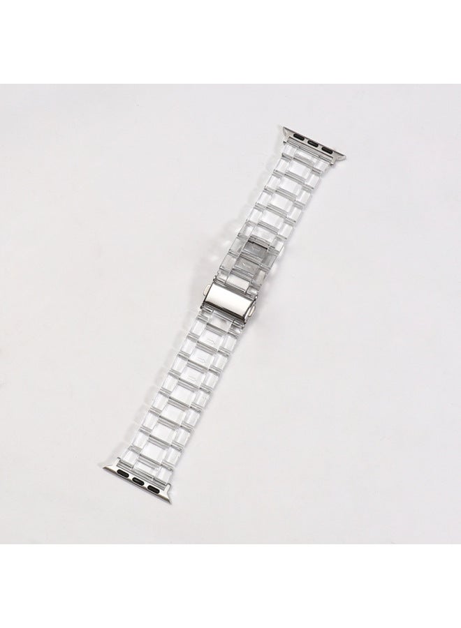 YLZ For Smart Watch Strap Straight Apple Ultra Candy Color Acrylic Transparent Rainbow Strap - Image 1