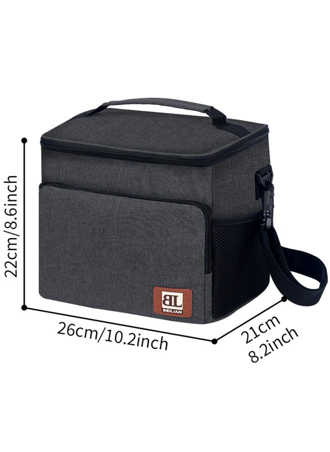 BLOOMING TIME - Portable Insulation Bag, Outdoor Large Capacity Lunch Box Bag, Waterproof And Cold Keeping Ice Bag, Travel Picnic Insulation Bag, Black - Image 1