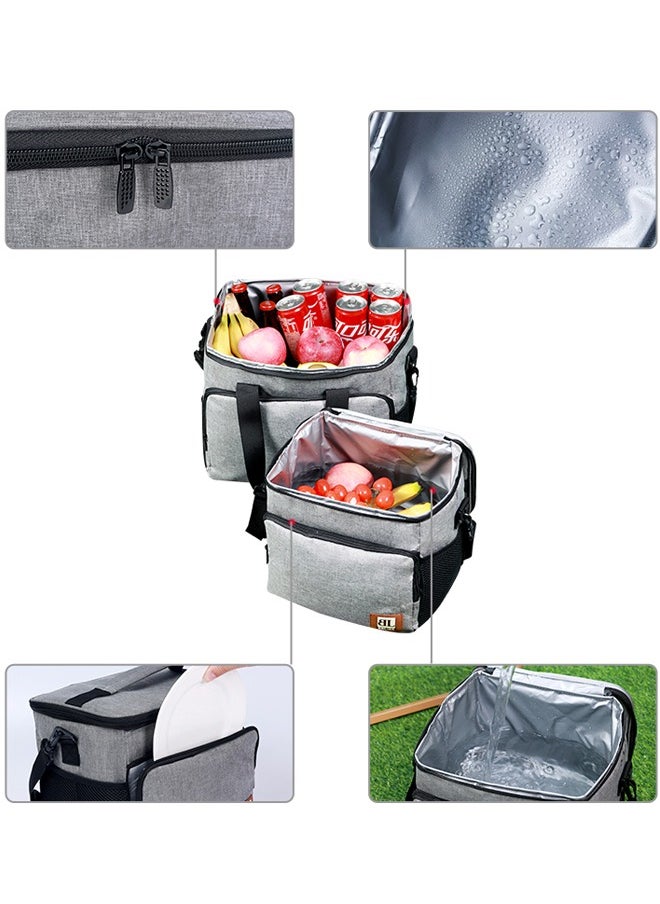 BLOOMING TIME - Portable Insulation Bag, Outdoor Large Capacity Lunch Box Bag, Waterproof And Cold Keeping Ice Bag, Travel Picnic Insulation Bag, Black - Image 1