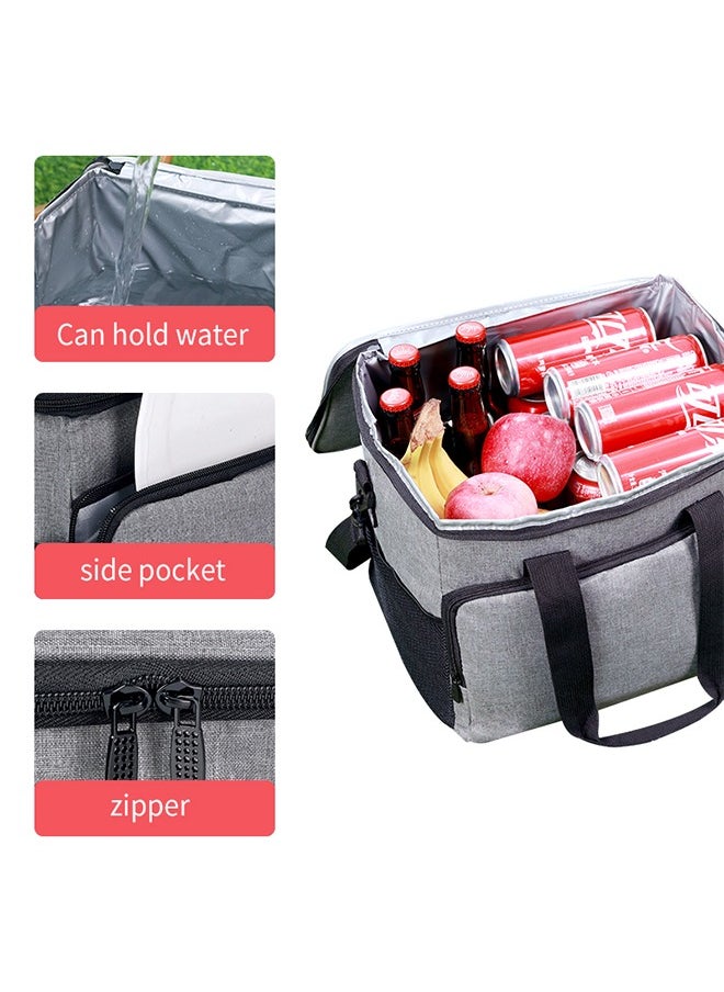 BLOOMING TIME - Portable Insulation Bag, Outdoor Large Capacity Lunch Box Bag, Waterproof And Cold Keeping Ice Bag, Travel Picnic Insulation Bag, Black - Image 1