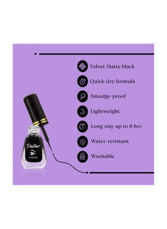 DAZLLER DAZLLER Liquid Eyeliner, 6.5Ml, Black, Velvet Matte, Washable, Water-Resistant, Smudge-Proof  - Image 3