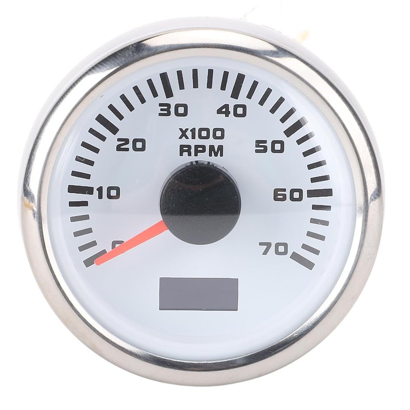 Tachometer, 7000RPM 52mm Digital Tachometer Gauge with 7 Color Backlight Hour Meter Adjustable Ratio, Speedometer for Car Truck RV Boat Automotive (White Dial Silver Cover CX6230) - Image 3