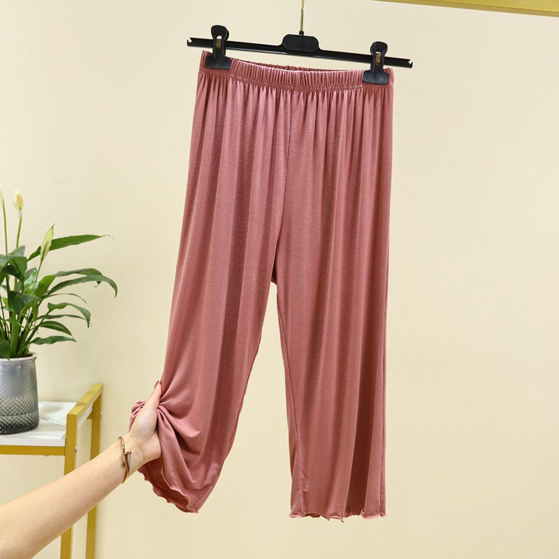 The female summer new modal thin loose casual pants home wear soft straight pants Lotus root starch 
