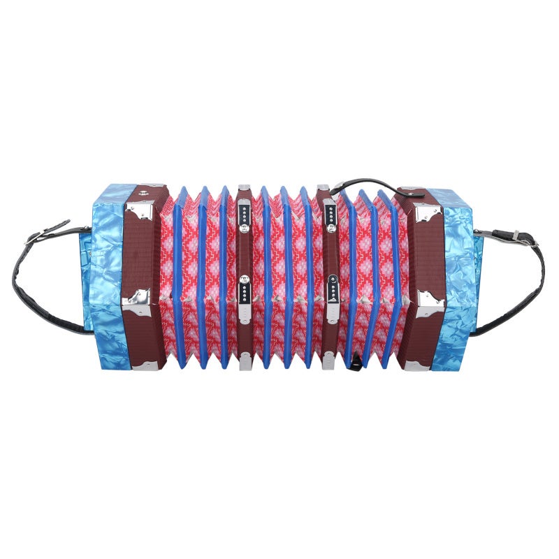 Concertina Accordion for Adults Beginners With Adjustable Hand Strap - Portable Lightweight Musical Instrument for Students Practice Performance, Blue With Carrying Bag - Image 3