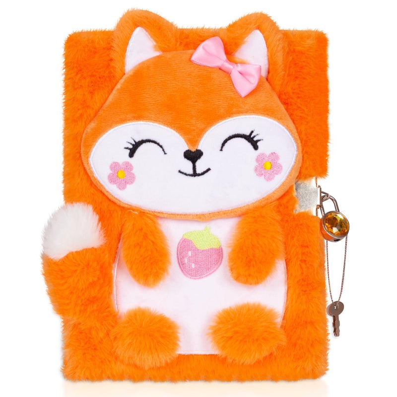 YOYTOO Fox Diary for Girls with Lock Plush Fox Toys Gift for Teen Girls Kids Fox Writing Journal Notebook Birthday Gifts for Little Girls Ages 5 6 7 8 9 1012 Year Old - Image 3