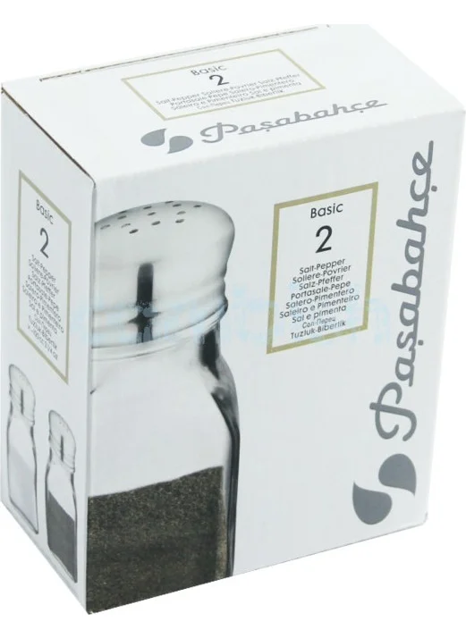 Paşabahçe Basic 2-Piece Square Salt & Pepper Shakers