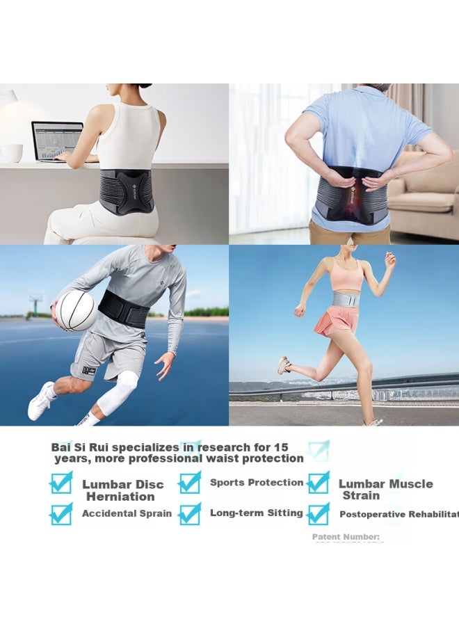 Bestray Bersir 5d Lumbar Support Belt For Lumbar Disc Protrusion, Sports Waist Belt For Men And Women Running Fitness, Thin Style Waist Support For Men's Waist Support - Image 3