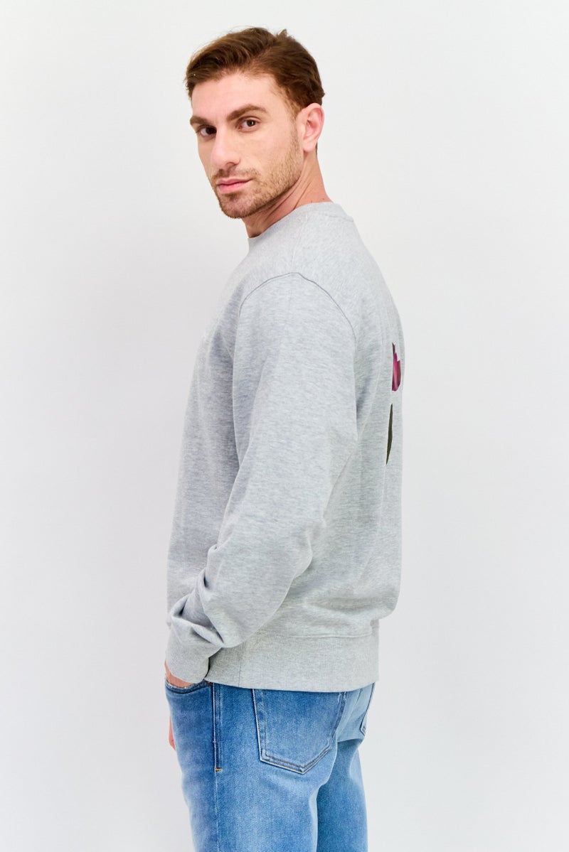 ESPRIT Men Crew Neck Long Sleeve Heather Sweatshirt, Grey - Image 2