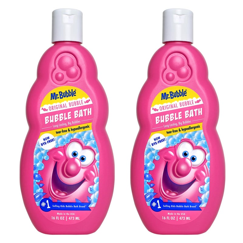 Mr. Bubble Original Bubble Bath - Great for Your Baby, Kids, and Adults - Hypoallergenic, Tear Free Bubble Bath Solution (2 Bottles, 16 fl oz Each) - Image 1