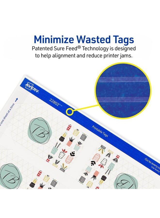 Avery Blank Printable Tags with Sure Feed, 2" x 3.5", White, 96 Customizable Tags with String, Great for Branding, Gift Tags, Price Tags, and More (22802) - Image 4