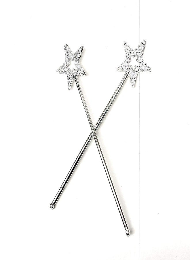 TRIPLET JAGMOOLYA Products Girls/Kids Costume Props Star Magic Wand Princess Angel Fairy Wands Sticks Christmas, Birthday Party, Wedding, Halloween, Cosplay 12.5 Inches (Silver) (Pack of 14) - Image 1