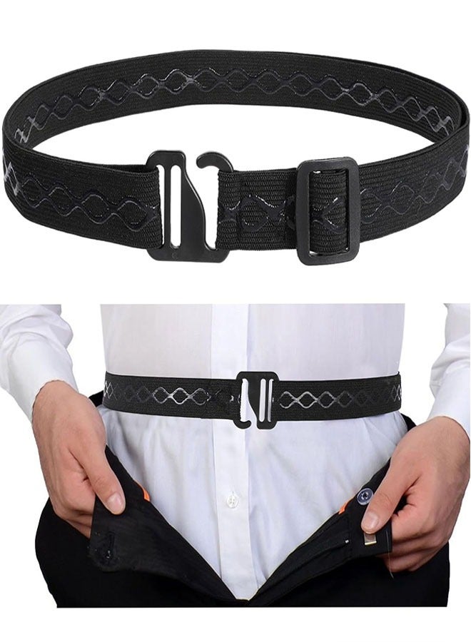 حزام تثبيت القميص المرن، حزام تثبيت القميص المرن، حزام تثبيت القميص القابل للتعديل، حزام خصر مطاطي مانع للانزلاق، حزام مطاطي قابل للتمدد للقمصان المطوية - للاستخدام العملي وغير الرسمي للرجال - Image 1