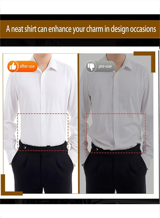 حزام تثبيت القميص المرن، حزام تثبيت القميص المرن، حزام تثبيت القميص القابل للتعديل، حزام خصر مطاطي مانع للانزلاق، حزام مطاطي قابل للتمدد للقمصان المطوية - للاستخدام العملي وغير الرسمي للرجال - Image 5
