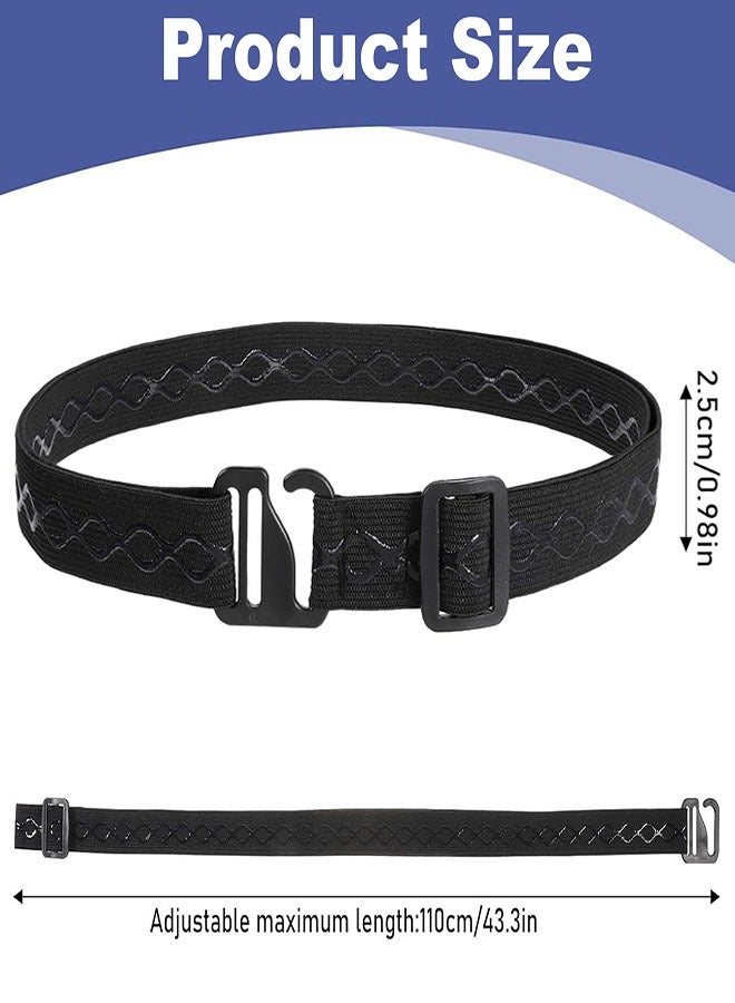 حزام تثبيت القميص المرن، حزام تثبيت القميص المرن، حزام تثبيت القميص القابل للتعديل، حزام خصر مطاطي مانع للانزلاق، حزام مطاطي قابل للتمدد للقمصان المطوية - للاستخدام العملي وغير الرسمي للرجال - Image 2