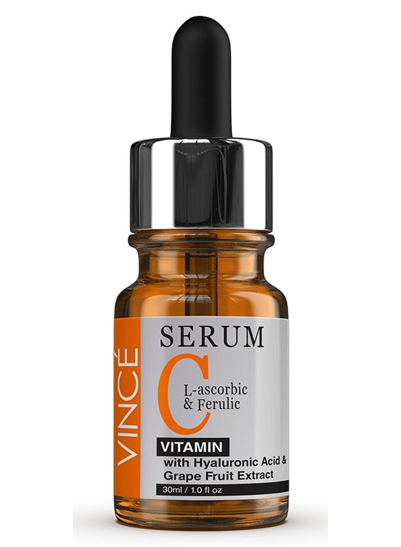 فينس مصل فيتامين سي - تركيبة تفتيح متقدمة - تقلل من البقع الداكنة وأضرار الشمس وفرط التصبغ، وتوحد لون البشرة، وتنعم الملمس وتعزز توهج الشباب - لجميع أنواع البشرة، 30 مل - Image 1