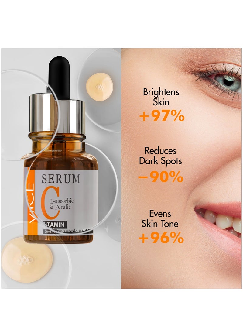 Vitamin C Serum – Advanced Brightening Formula – Reduces Dark Spots, Sun Damage & Hyperpigmentation, Evens Skin Tone, Smooths Texture & Boosts Youthful Glow – For All Skin Types, 30ml - pzsku/Z4C2BDA0FE533AB2B66A9Z/45/_/1723103743/dcbf2ab1-304c-4256-ab30-a5bf1c8f03e7