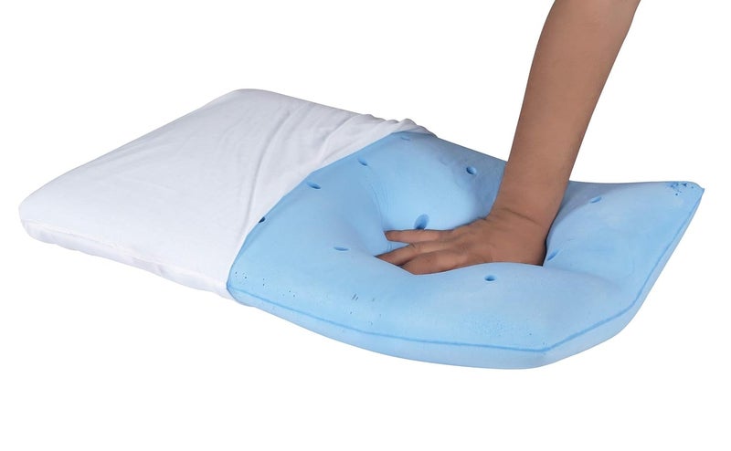 METRON Pillow For Kids Adults Who Loves Soft Low Height Slim Pillow For Sleeping Full Size Soft Supportive Gel Cool Breathable Memory Foam Multicolor - Image 1