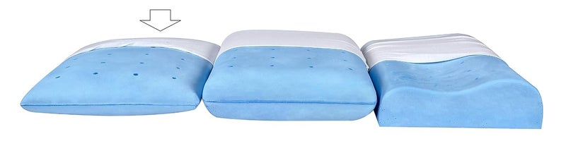 METRON Pillow For Kids Adults Who Loves Soft Low Height Slim Pillow For Sleeping Full Size Soft Supportive Gel Cool Breathable Memory Foam Multicolor - Image 3