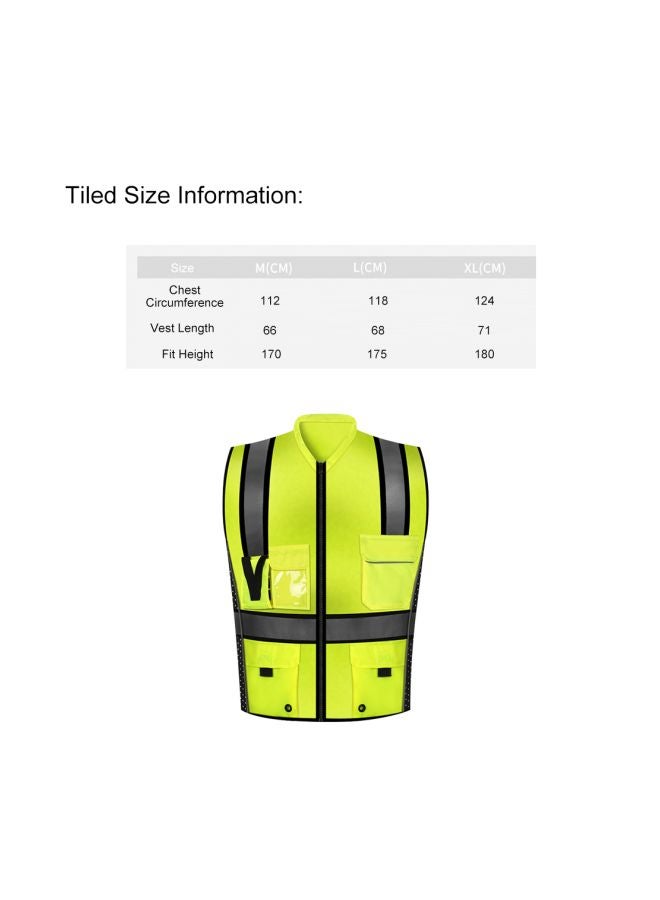 Reflective Safety Vest Fluorescent Yellow/Black M - Image 3