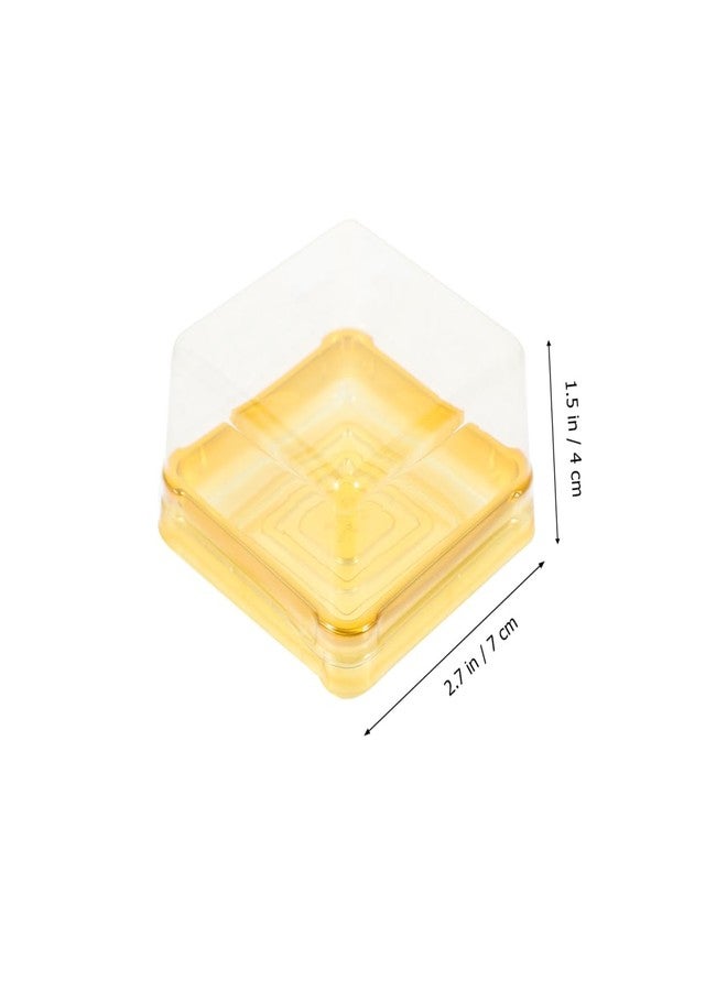 BESTonZON Clear Mini Cupcake Boxes 2.75X2.75X1.57 Inch Individual Plastic Dessert Packaging Containers for Baking Supplies and Party Storage 50 Pack - Image 3