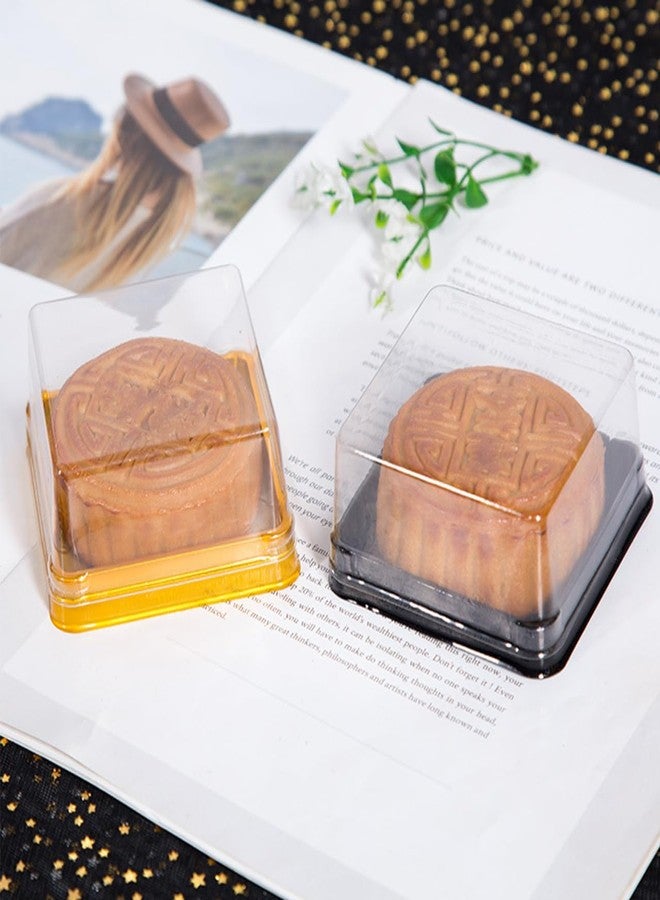 BESTonZON Clear Mini Cupcake Boxes 2.75X2.75X1.57 Inch Individual Plastic Dessert Packaging Containers for Baking Supplies and Party Storage 50 Pack - Image 2