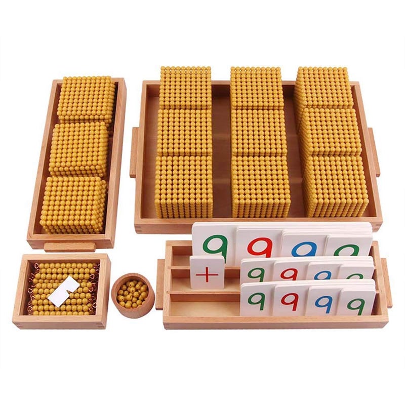 Kghios Montessori Golden Beads Materials Decimal System Bank Game Montessori Math Toys Mathematics Teaching Aids Materials Baby Preschool Education Toys - Image 1