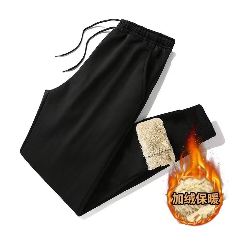 Winter Lamb Velvet Plus Suit Mens Thickened Casual Zipper Cardigan Sweater Cross-border Mens Loose Hooded suit Single round neck sweatshirt - Image 2