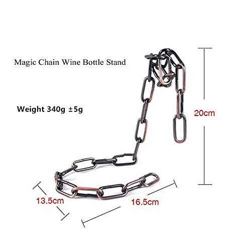 Fantasee Suspending Chain Wine Holder, Stainless Steel Magic Wine Rack Wine Bottle Holder Novelty Gift for Kitchen Home Decoration (Bronze) - Image 2