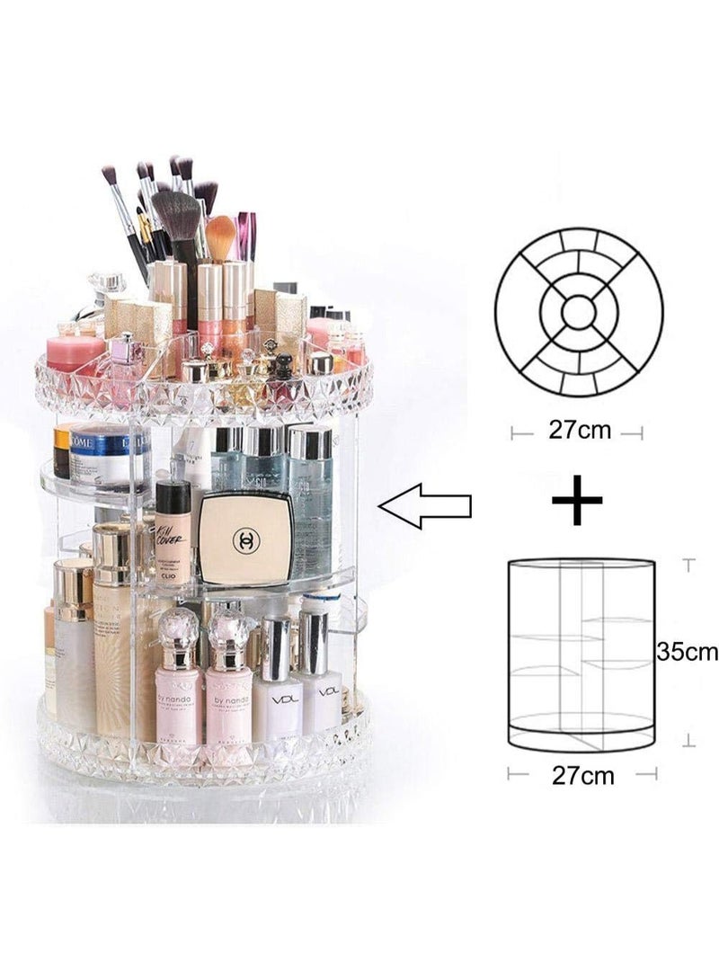 360° Rotating Makeup Organizer, Adjustable and Multifunctional, Acrylic, 7-Tier, Large Capacity, Transparent Storage - Image 3