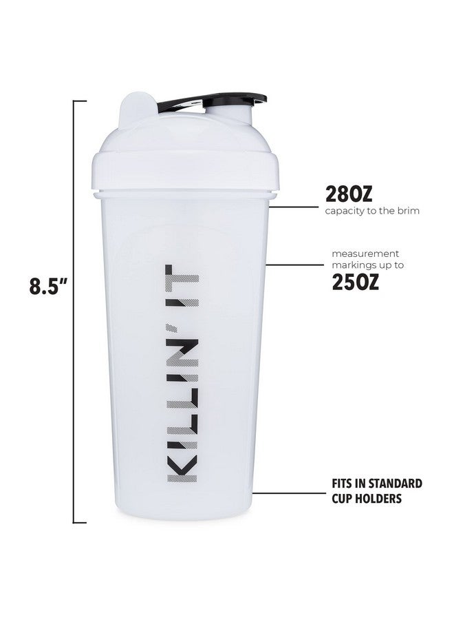 GOMOYO GOMOYO [2 Pack] 28oz Shaker Bottle with Motivational Quotes (White & Navy) | Protein Shaker Bottle with Mixer Agitators | Blender Shaker Bottle for Protein Mixes Pack is BPA Free and Dishwasher Safe - Image 3