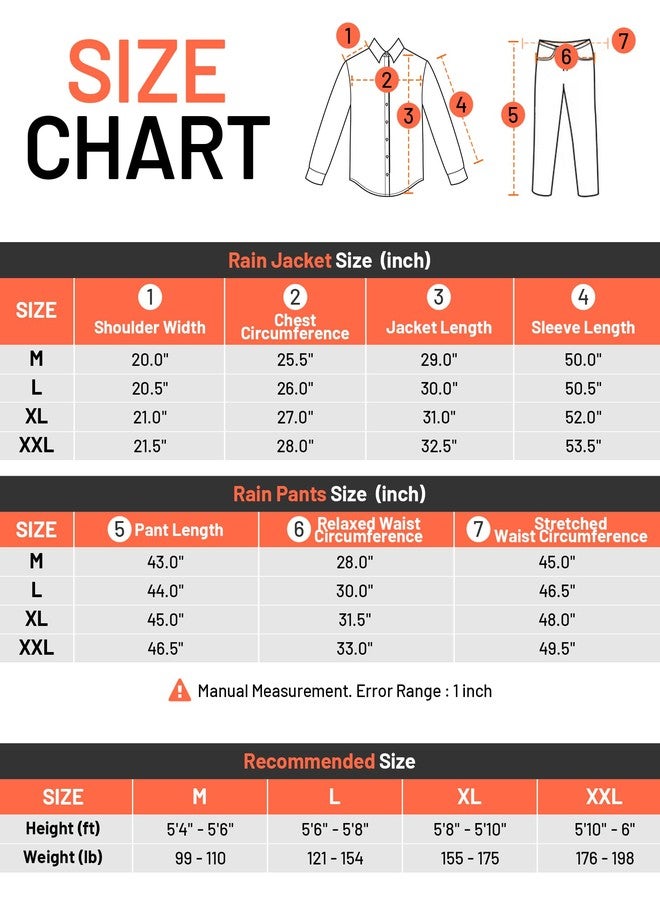Oumurs Motorcycle Rain Suit - Waterproof Jacket & Pants for Men & Women, Lightweight Nylon, Reflective, Multi-purpose for Riding, Fishing, Golf, Hunting, Camping - Image 2