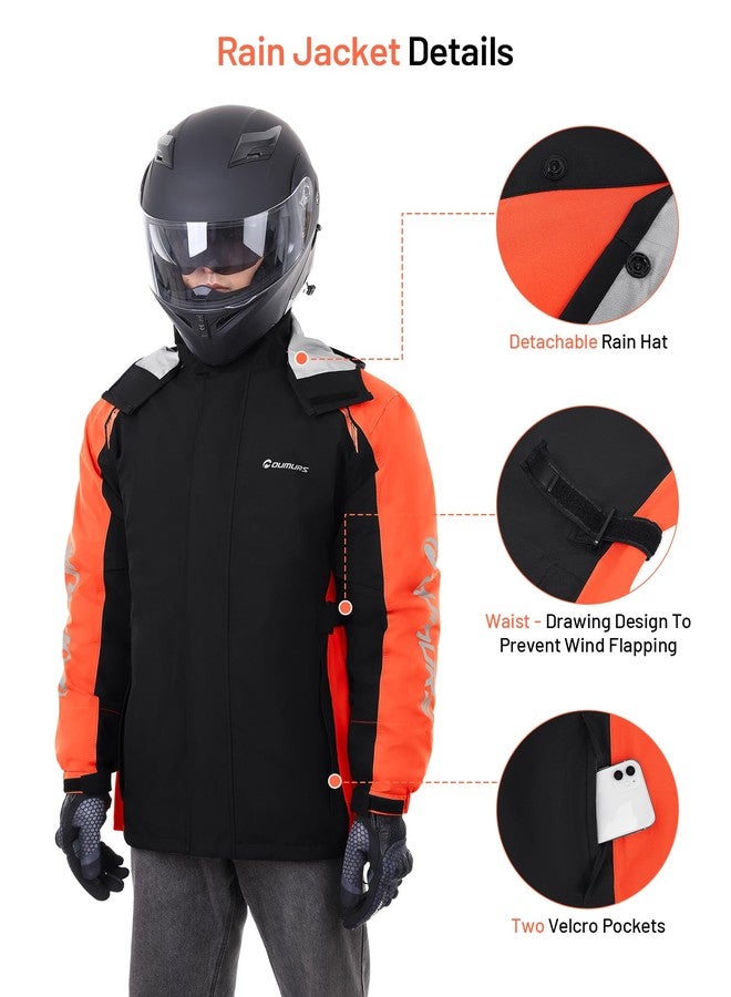 Oumurs Motorcycle Rain Suit - Waterproof Jacket & Pants for Men & Women, Lightweight Nylon, Reflective, Multi-purpose for Riding, Fishing, Golf, Hunting, Camping - Image 5