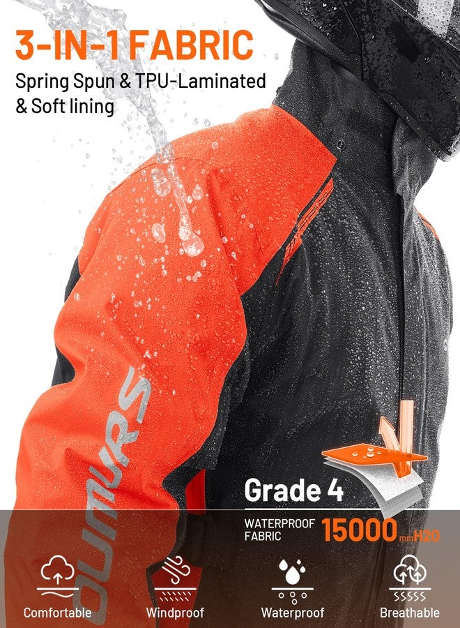 Oumurs Motorcycle Rain Suit - Waterproof Jacket & Pants for Men & Women, Lightweight Nylon, Reflective, Multi-purpose for Riding, Fishing, Golf, Hunting, Camping - Image 3