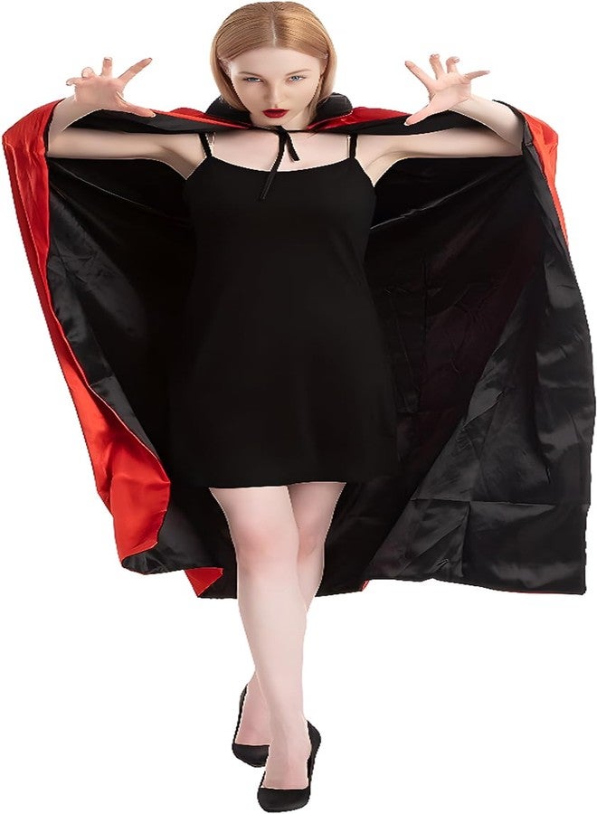 KEYDUACU Teenagers vampire costume set, includes a reversible stand-up collar cape, fangs, pointed ears, and nails.Perfect choice for Halloween-themed parties, vampire-themed gatherings, and cosplay. - Image 4